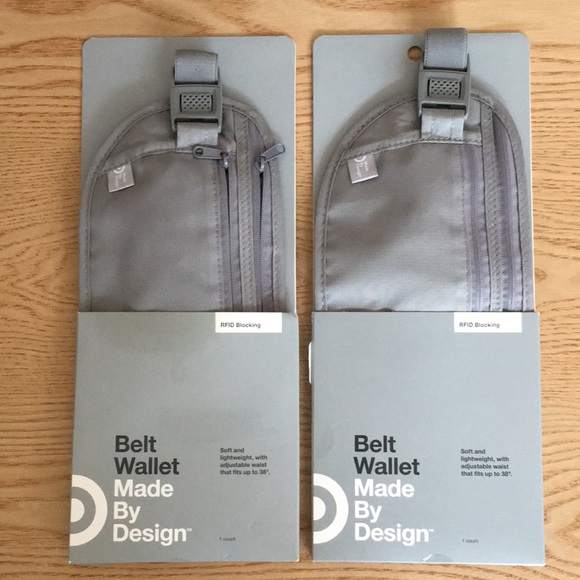 New Gray Belt Wallet RFID Blocking Soft Fit to 38” Traveling Concerts Etc - Picture 1 of 7